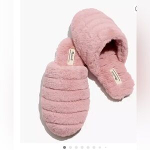Madewell Quilted Scuff Slippers in Recycled Faux Fur